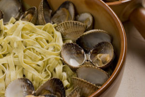 Tagliatelle alle vongole eli simpukkapasta